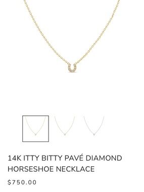 Zoe Chicco 14k Yellow Gold Pavé Diamond Horseshoe Necklace